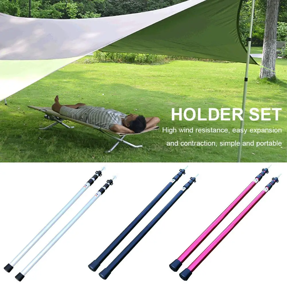 

2PCS Telescoping Tarp Poles Portable Canopy Adjustable Aluminum Rods For Tent Awning Accessories Outdoor Camping Hiking