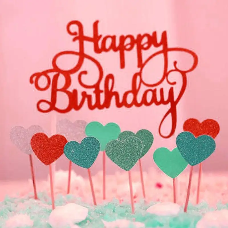 

Unique Happy Birthday Cake Glitter Plugin Greetings Tool Party Cake Celebrate Birthday Decor Topper Y0C3