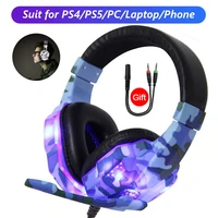 computer pc gamer headphone with mic led light noise cancel loud sound phone gaming headset for ps4 earphone music stereo helmet