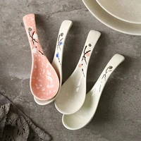 bone china spoon dinnerware dipper dinner service ceramic ladle utensil porcelain tableware scoop household kitchenware supplies