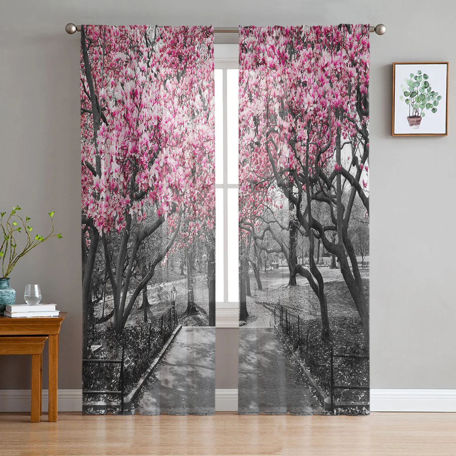 

Роскошные тюлевые занавески Cherry Tree Park, современные занавески из шифона для гостиной и кухни, занавески для спальни, занавески для балдахино...