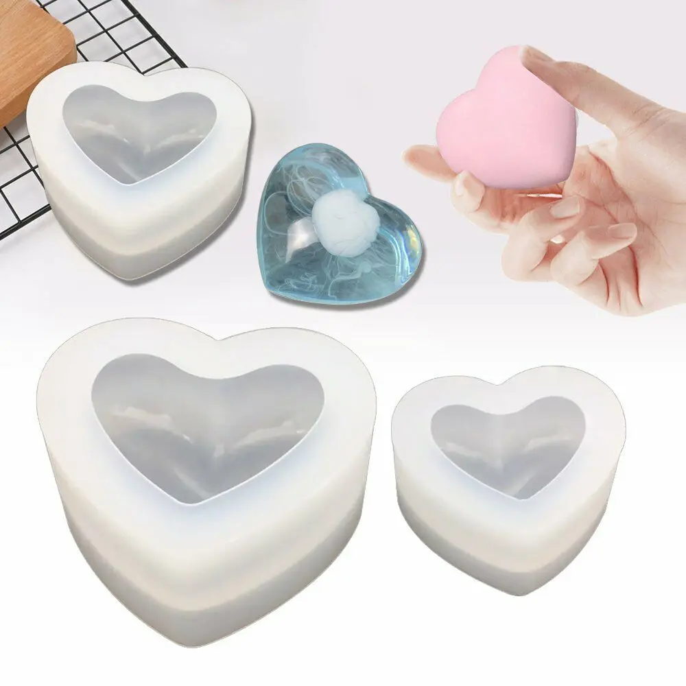 

3D Love Heart Silicone Mold Aroma Plaster Candle soap Mould DIY Dessert Mousse Baking Pastry Chocolate Moulds Cake Decoration