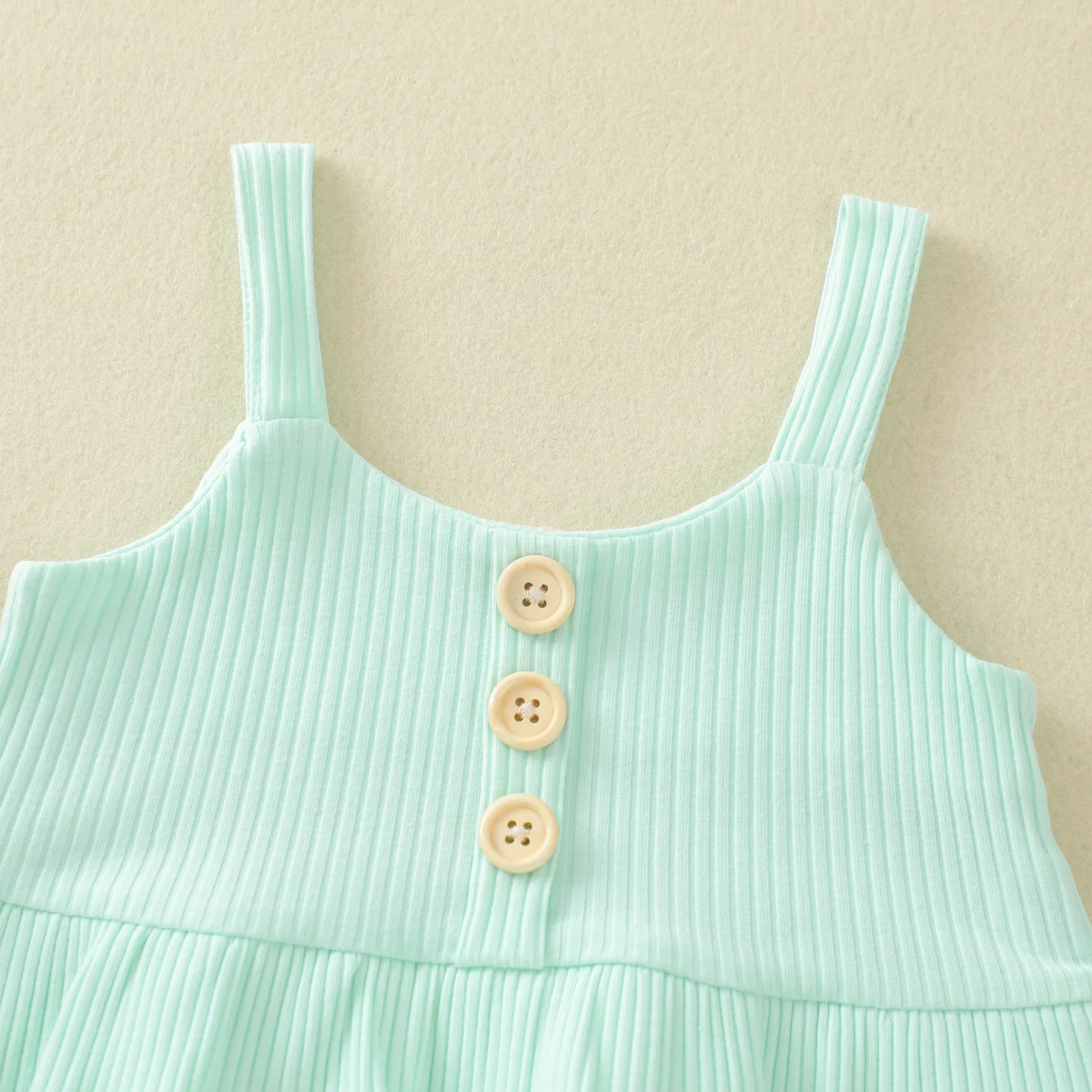 Майка OPPERIAYA детская однотонная без рукавов с U-образным вырезом и оборками 2 шт. |