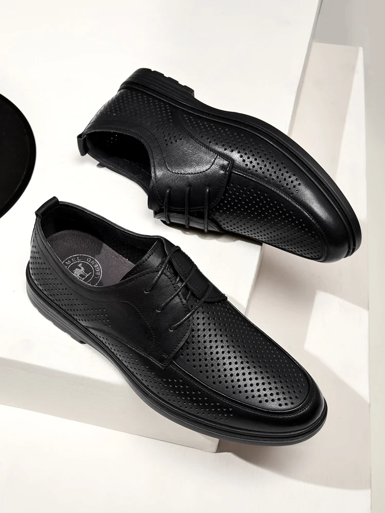 CAMEL/Модные дышащие красивые мужские туфли из натуральной кожи Мягкие деловые на