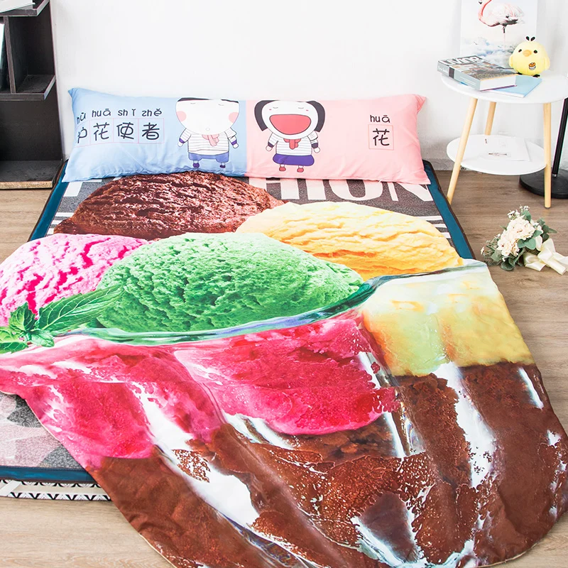 3D одеяло для мороженого детское односпальное с мультяшным рисунком летнее