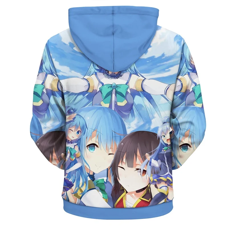 

YOUTHUP Men's Anime Hoodie 3D printed Aqua Hooded Sweatshirts Pullovers Long Sleeves Male Funny Hoodies Streetwear For Spring