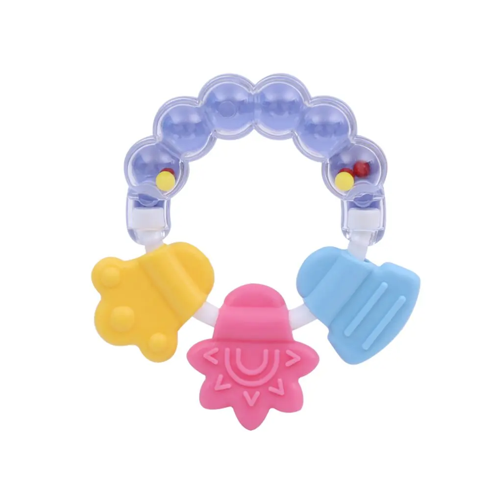 

Baby Kid Toddler Teether Molar Rod Chew Toy Silicone Handbell Jingle Design Bell Baby Teether Molar Stick Silicone Teether