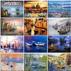 Картина по номерам, корабль, пейзаж, акриловая краска, рамы для картин, настенные украшения для фоторамки, спальня, взрослый холст, искусство GATYZTORY