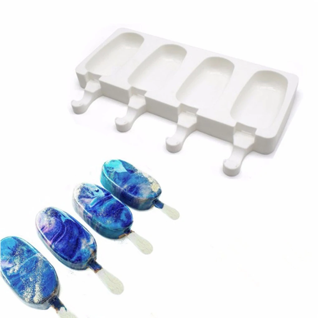 

Baking Ice Cream Molds Silicone Popsicle Fondant Chocolate Molds Cake Cakesicle Mould Ice Pops Oval White Cakesicle Mold Tools