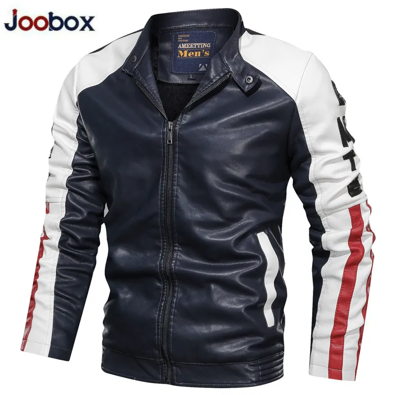 Новые мужские зимние Флисовые Куртки из искусственной кожи мужское теплое