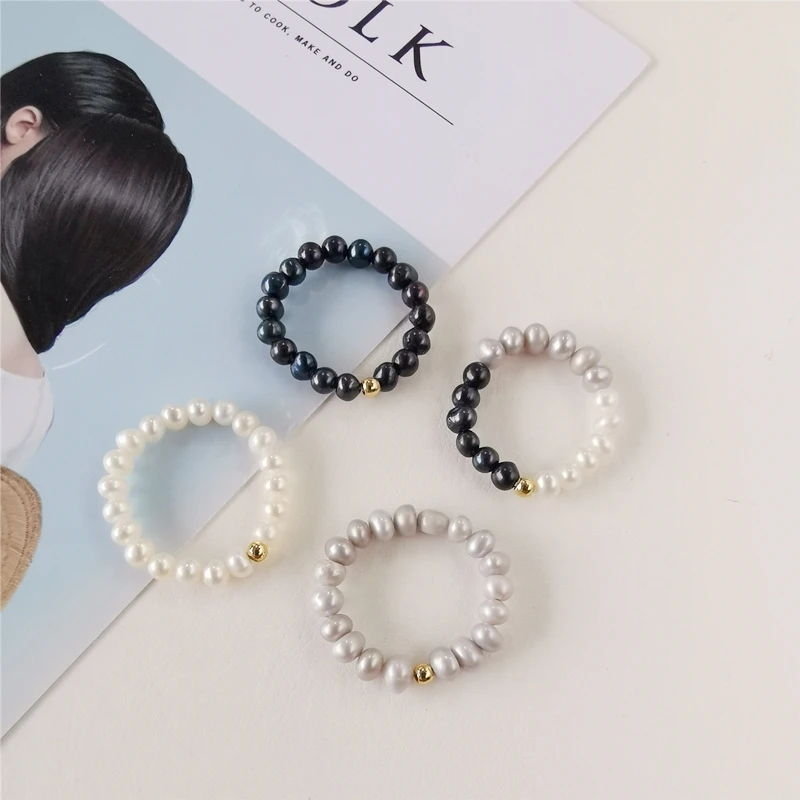 DAIMI 3 4 мм кольцо с натуральным пресноводным жемчугом 925 пробы серебряные кольца