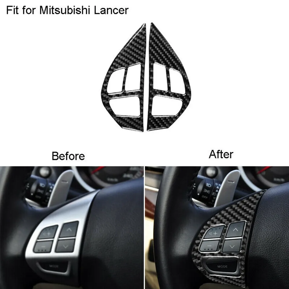 

Steering Wheel Button Cover Trim For Mitsubish Lancer 2008-2014 Carbon Fiber Steering Wheel Button Cover Trim