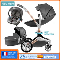 hot mom baby stroller 3 in 1 travel system with bassinet and car seat%ef%bc%8c360%c2%b0 rotation function children strollerluxury pram f023