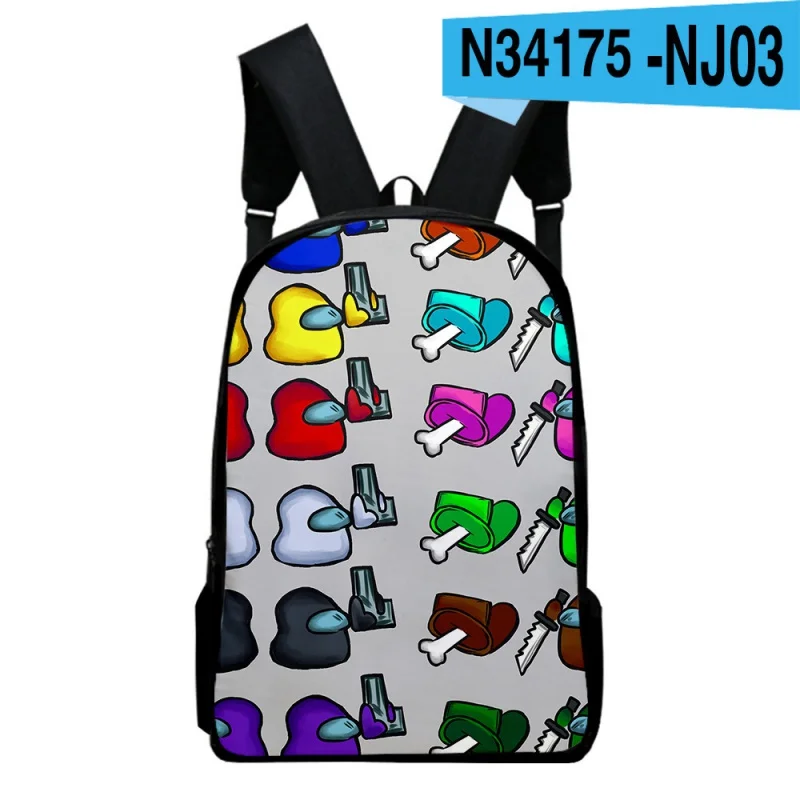 

New 3D Print Among Us Backpack Student Schoolbag Waterproof Large Capacity Travel Bagpack High School Bags For Teenage Kids
