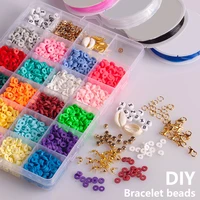 20 colors flat round handmade polymer clay beads spacers loose disc bead for jewelry making findings diy arts crafts kits gift