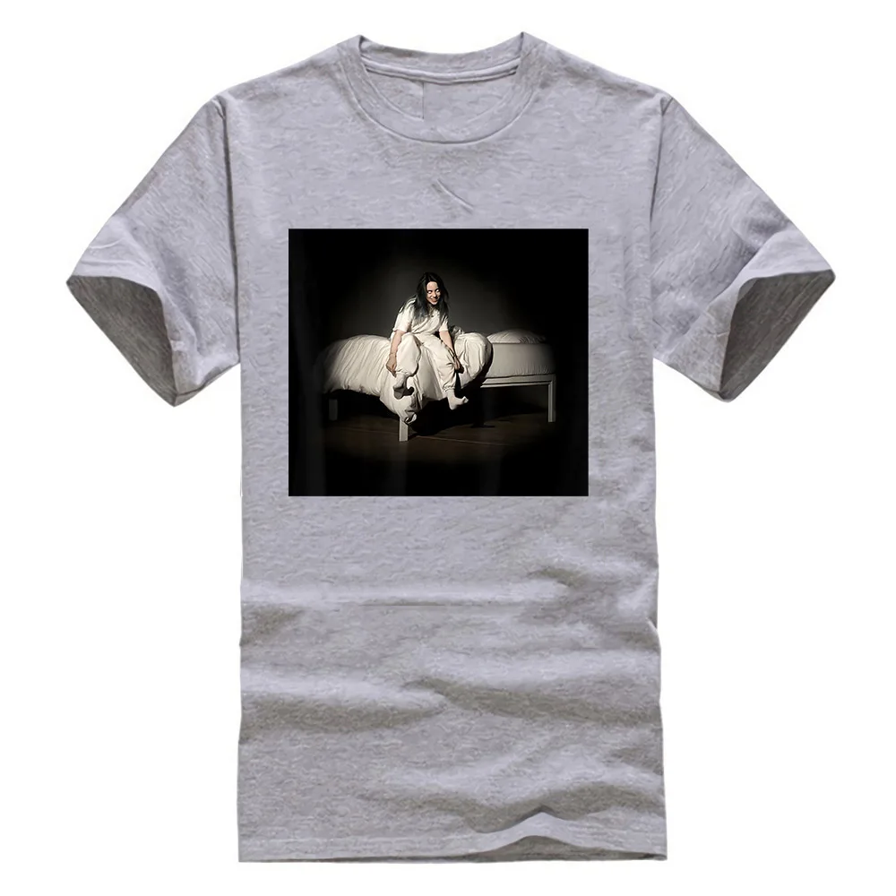 Серый Черная футболка Billie Eilish Sweet Dreams S 3Xl Подарочная футболка на день рождения - Цвет: Серый