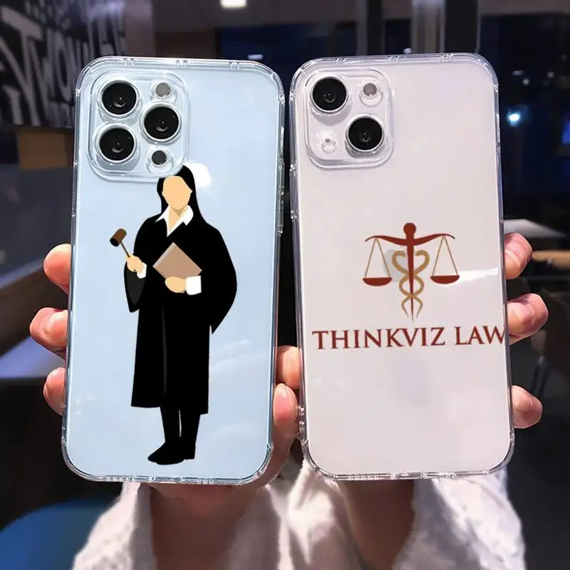 

Law Student Lawyer Judge Accessories Phone Case For iphone 13 12 11 8 7 plus mini x xs xr pro max Transparent soft