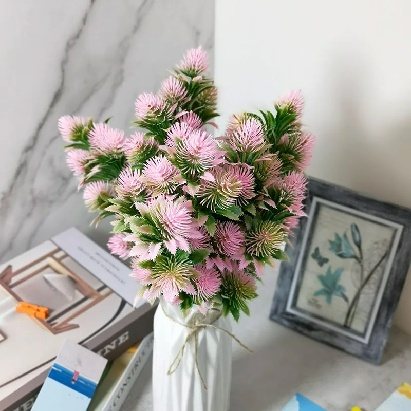 

Artificial Plant Pine Thorn Ball Bouquet Plastic Pine Needles Fake Greening Party Desktop Flower Arrangement Holiday Gift