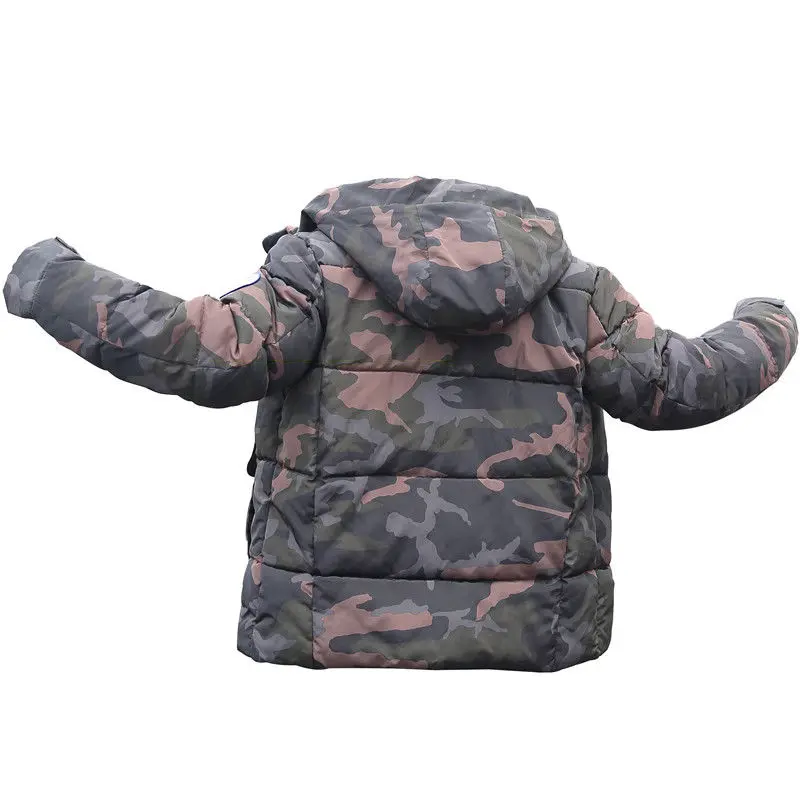 Зимняя куртка мужская камуфляжная Повседневная Толстая теплая парка с капюшоном