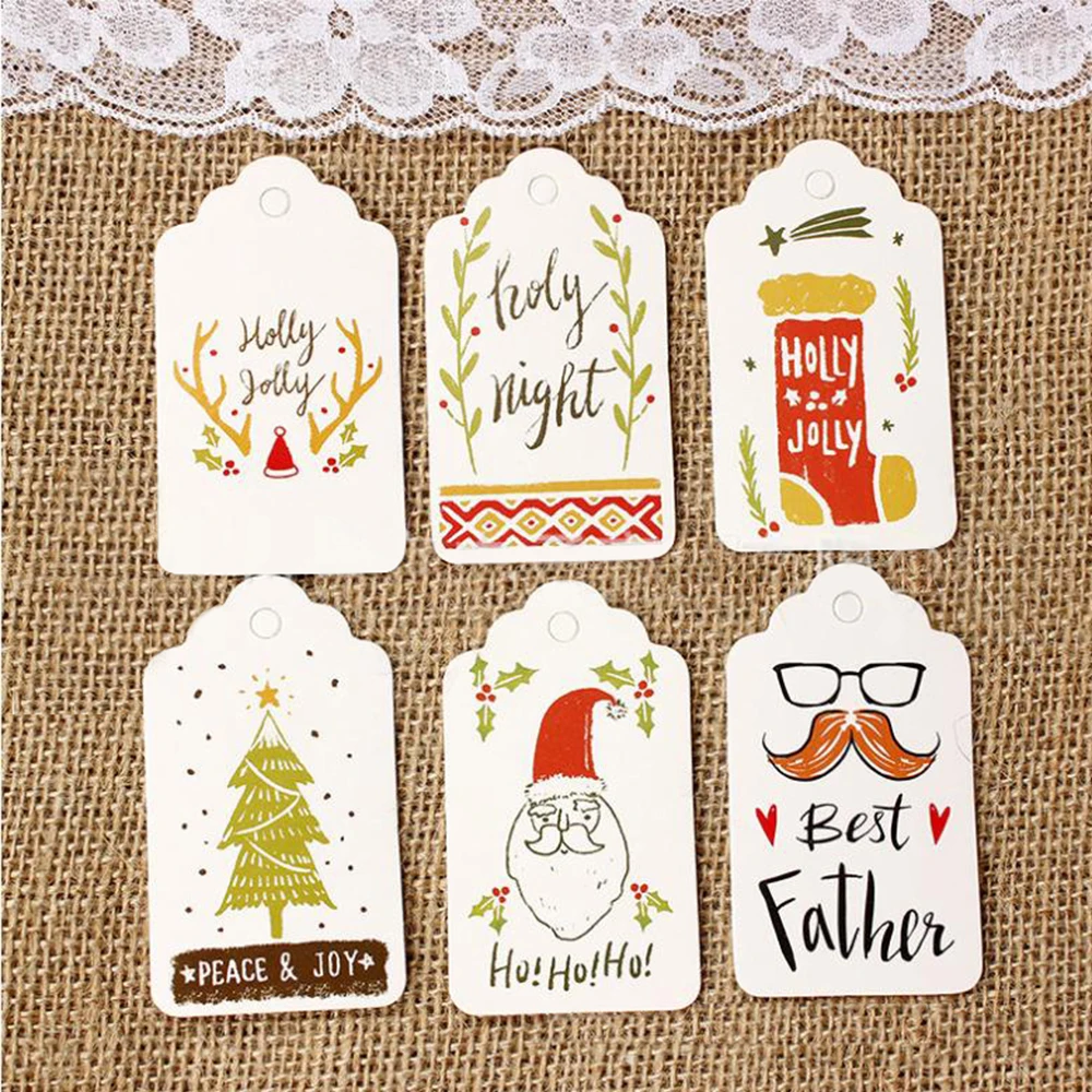 50 шт. 4X7 см с Рождеством сделай сам уникальные подарочные бирки бирка маленькая