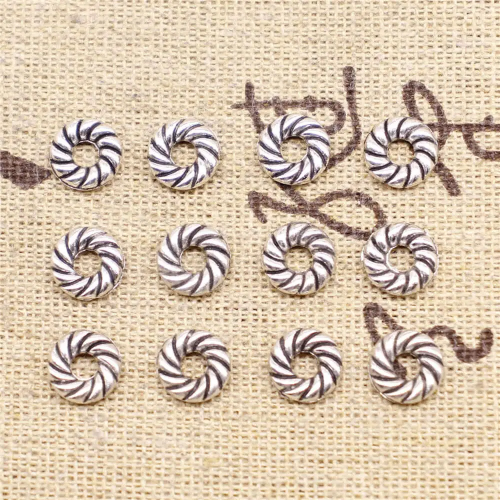 

30 шт. очаровательные ювелирные изделия маленькие круглые бусины Подвески античное серебро цвет 8x8 мм