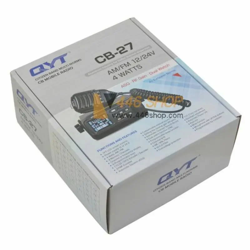 100% оригинал QYT CB 27 4 Вт Лидер продаж рация для автомобиля 50 км дальность действия AM