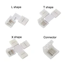 5 шт. 2-контактный 3-контактный 4-контактный 5-контактный 6-контактный светодиодный разъем L  TX-образный быстроразъемный угловой разъем для Светодиодный Ной ленты 5050 RGB RGBW