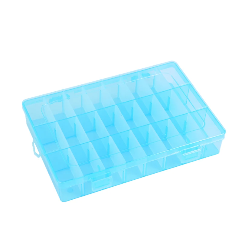 Регулируемый 24 отсека слот пластиковый ящик для хранения ювелирных изделий