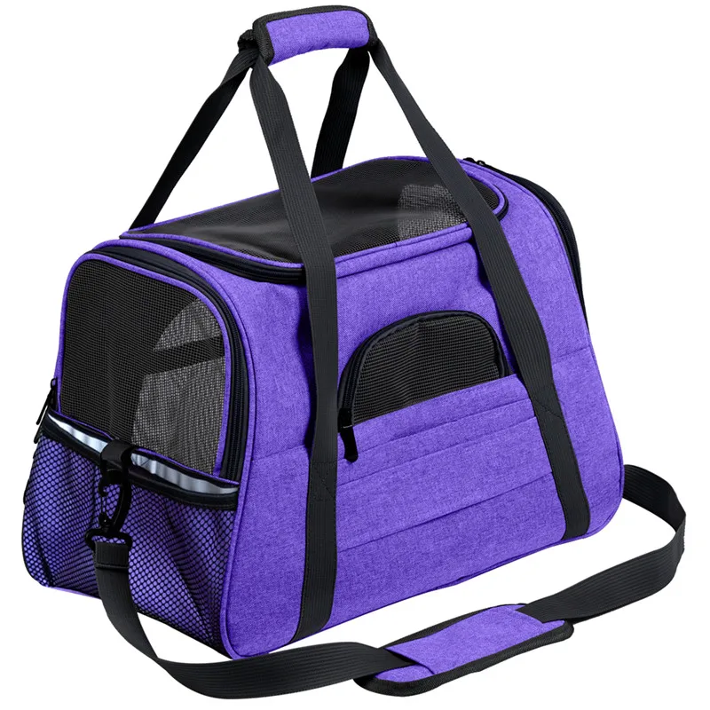 Purple Кошка переноска для Собаки Рюкзак-мессенджер транспортировочный рюкзак для собаки исходящие дорожные пакеты для кошек дышащая маленькая сумка для животных - Цвет: Purple