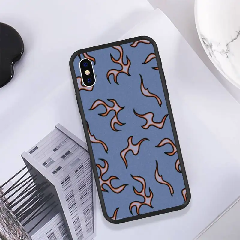 

Flame Pattern Phone Case For IPhone 11 12 Pro Max 6 6s 7 8 Plus XS XR 12mini SE 2020 Black Soft TPU Cover Silicone Coque
