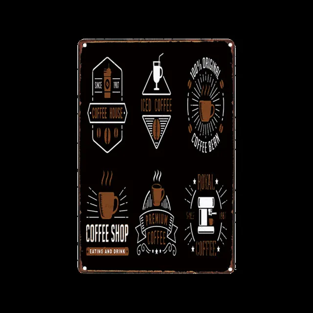 

Coffee Letter Signs Shabby Wall Metal Tin Signs Cafe Home Pub Funny Metal Poster Club Bar Decor Restaurant Art Bar Pub Club