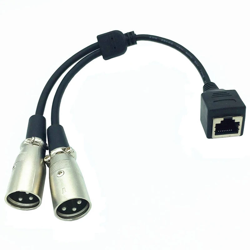 2 XLR 3 Pin MaleTo RJ45 Женский сетевой адаптер Соединительный кабель (25 см)|Кабели HDMI| |