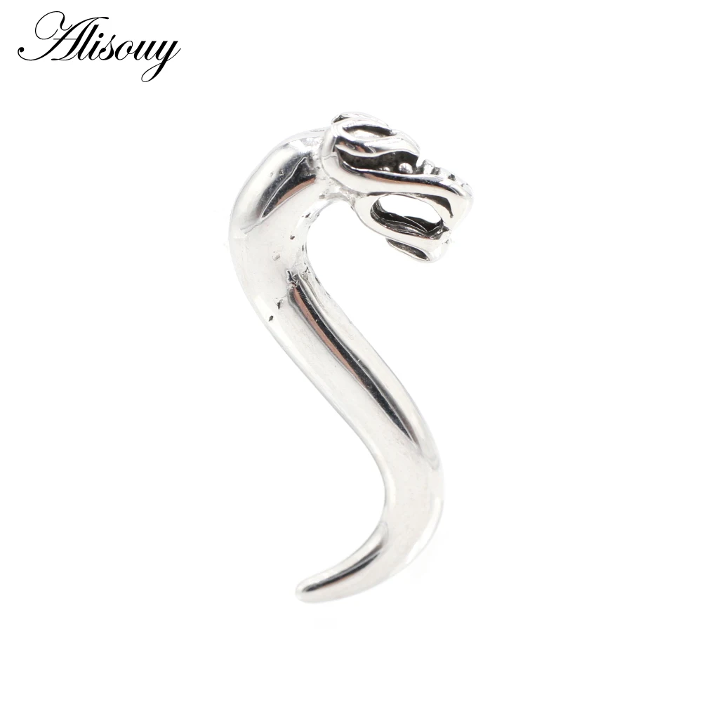 Alisouy 1pc Stainless Steel Animal Spiral Snail Dragon Squid Ear Weights Ear Tunnels Plugs Expander Gauges Body Piercing Jewelry images - 6