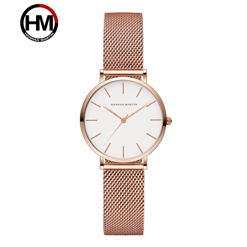 Часы наручные Hannah Martin женские кварцевые роскошные брендовые водонепроницаемые с