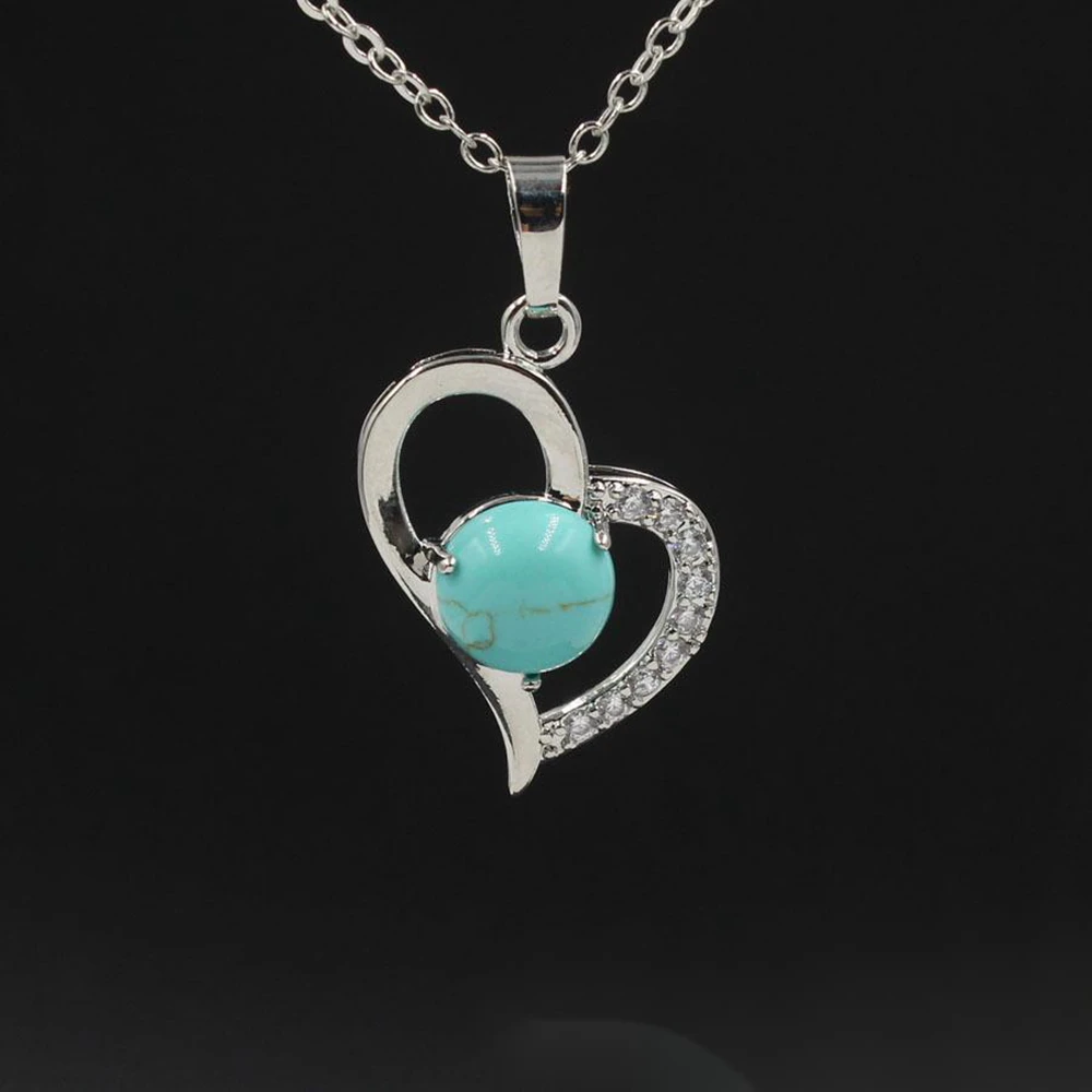 Women Infinity Love Heart Pendant Necklace Girl Crystal Chakra Yoga Birthstone Jewelry Quartz Chain