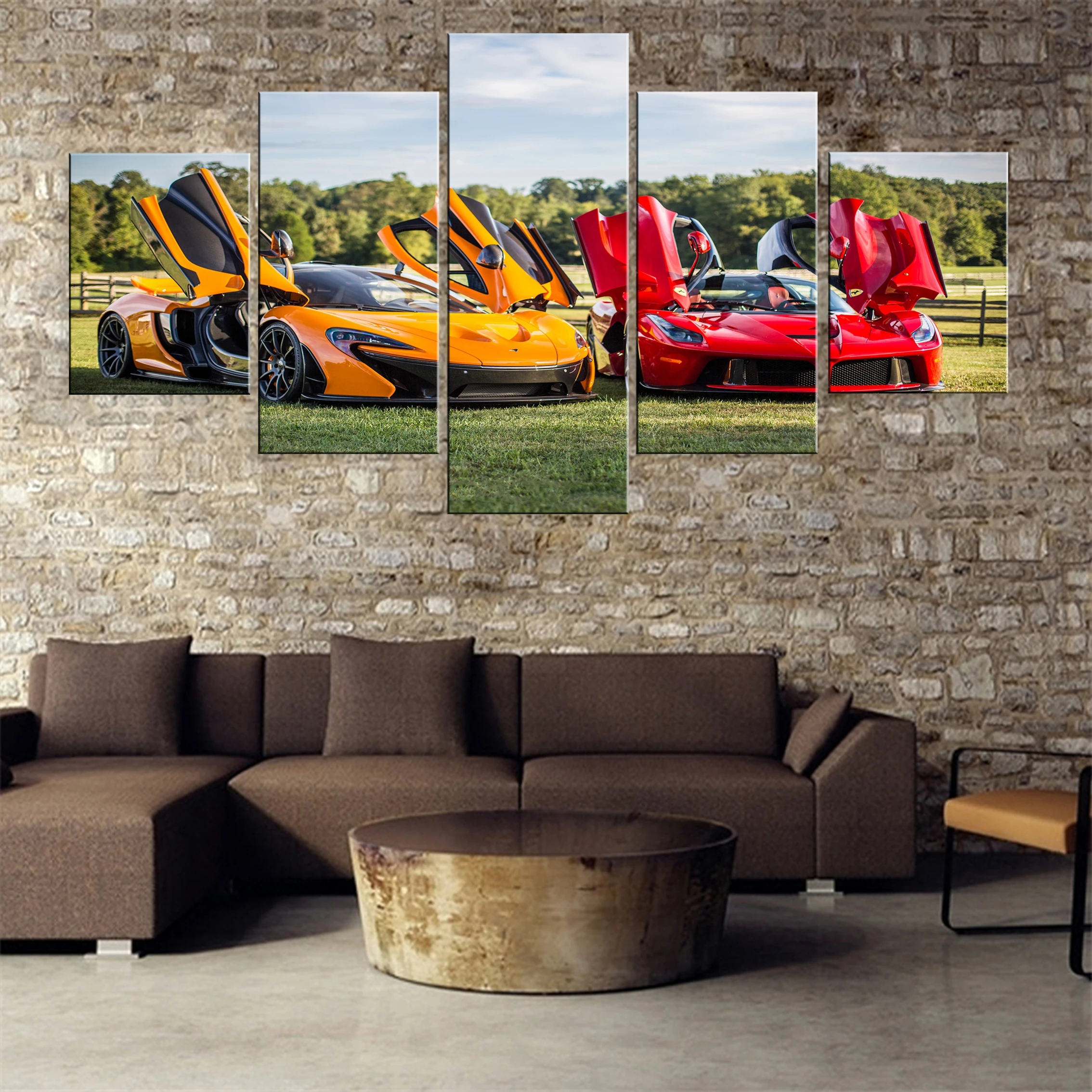 

Sports Car 5 Pieces Canvas Painting Poster Hd Oil Print Framework Artwork Room Home Modern Wall Picture Modular