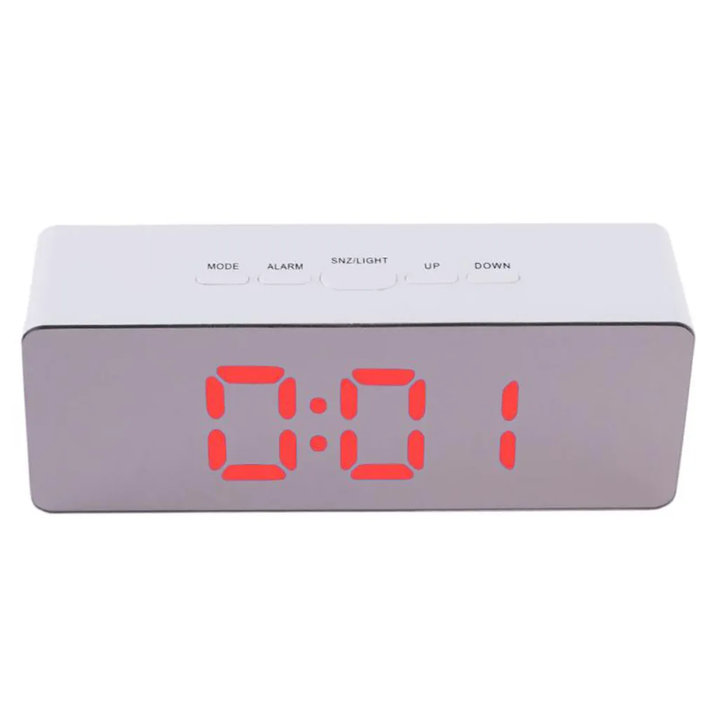Digital Mirror LED Alarm Clock Night Lights Thermometer Electronic Table Rectangle Multi-function Desk Clocks | Дом и сад