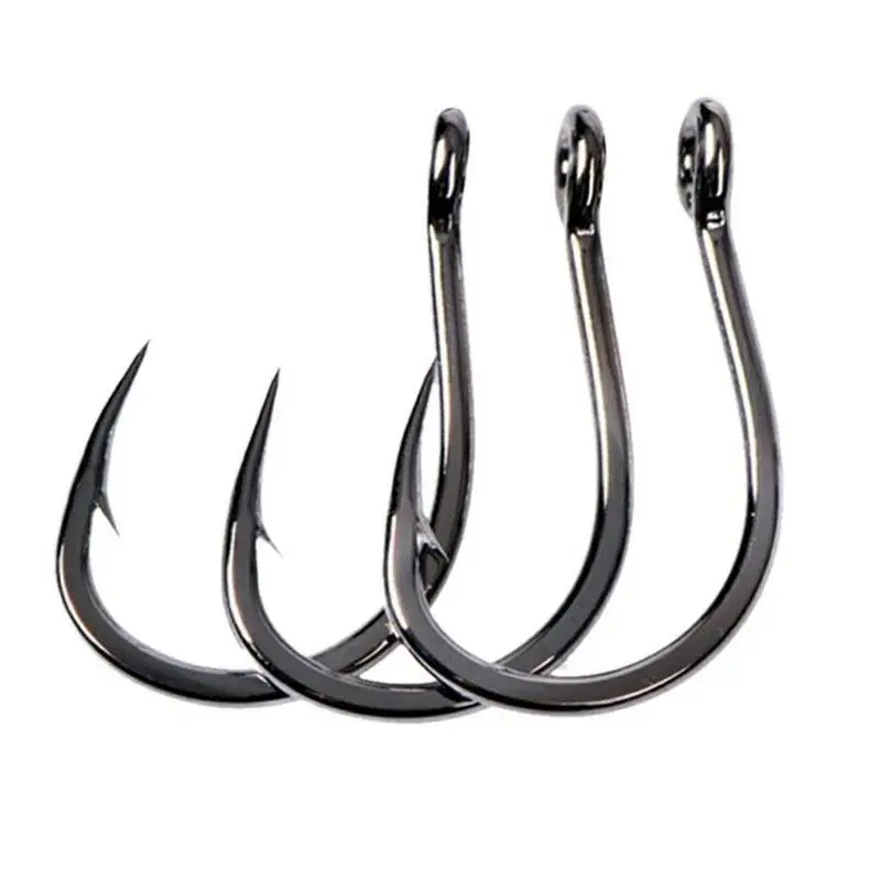 100pcs Mustad Jigging Hooks High Carbon Steel Deep Ocean Fishing Large Barbs With Circle Squid Grouper Peche |