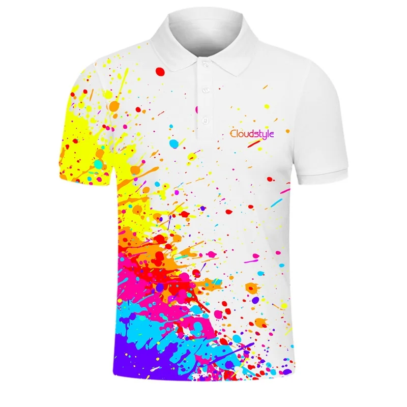 Рубашка поло мужская с отложным воротником и 3D принтом черепа|Поло| |