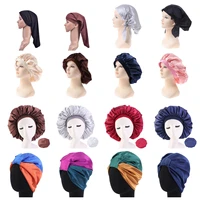 29 styles reversible satin bonnet hair caps adjust sleep night cap head cover hat for curly springy hair styling accessories