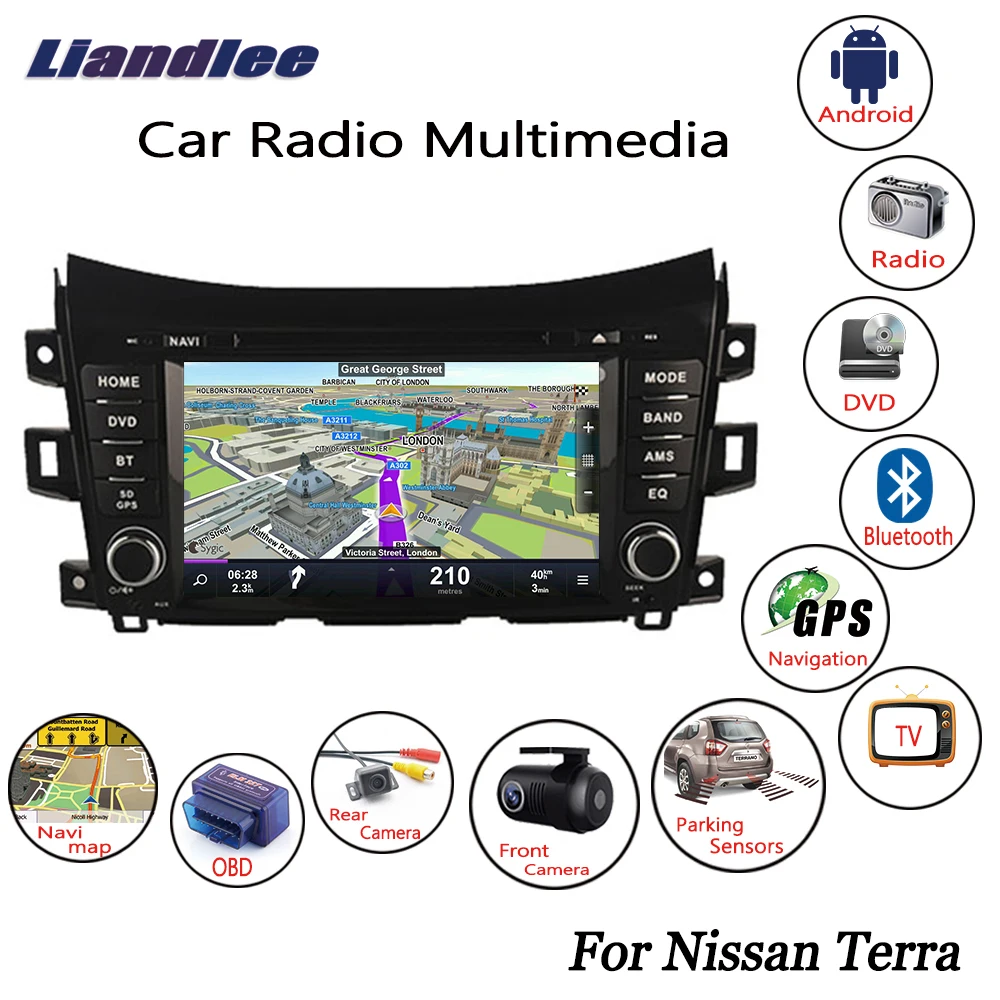 Для Nissan Terra 2018 автомобильный Android радио CD DVD плеер GPS навигация карты камера OBD ТВ
