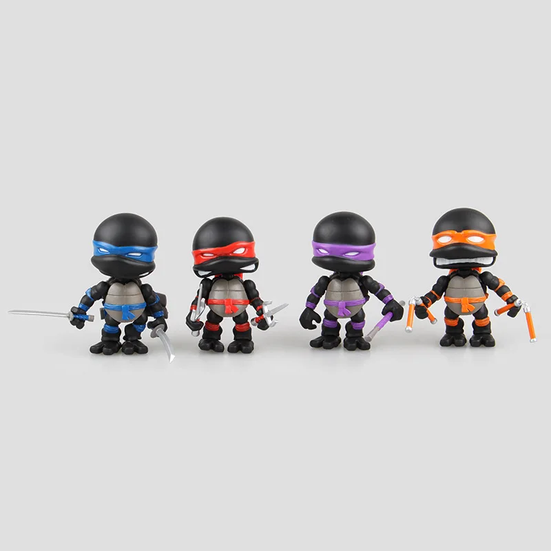 Черный Cute 4-Super Movable Teenage Mutant Ninja Turtles Black Limited Edition Gray Battle Damage Version Two-Selectable Garage Kit - Цвет: Черный