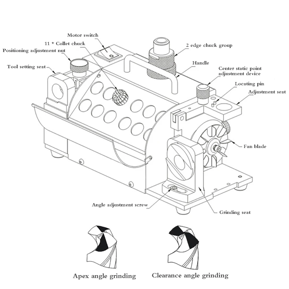 売却 HG-13A ドリル研削盤、高精度ツイストドリルスパイラルドリルツール削り研削盤
