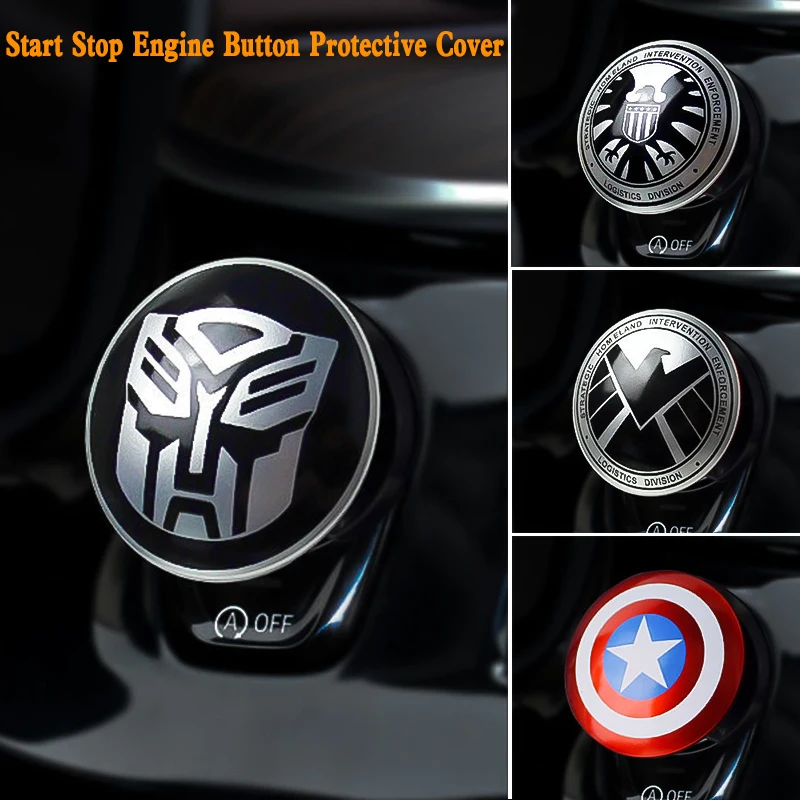 Одна кнопка Зажигания декоративное кольцо крышка автомобильного двигателя