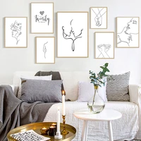 nordic minimalist abstract picture home decor canvas painting wall art figure line drawing posters and prints for living room