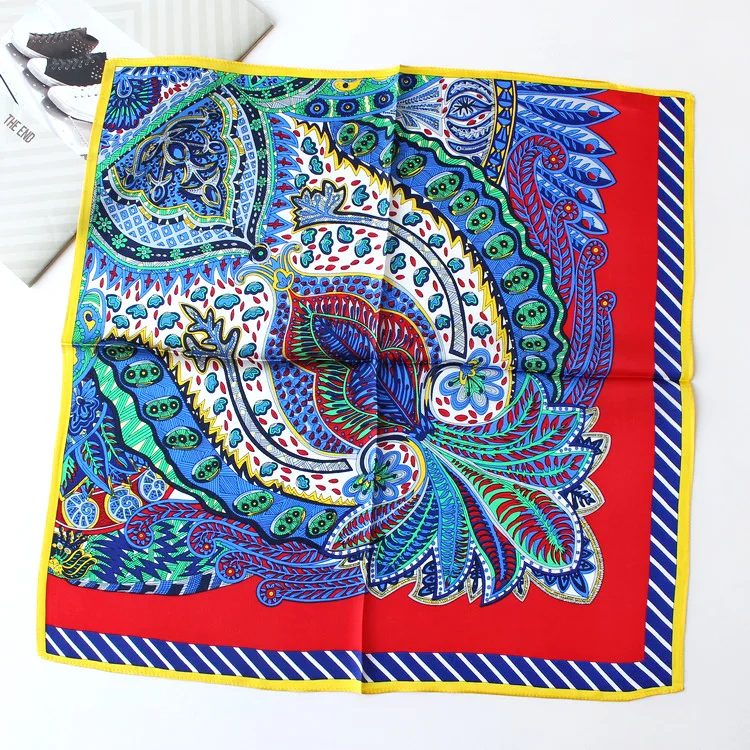 

KMS GARDEN scarf silk plain satin small square scarf wrap hairband 53*53cm/15g