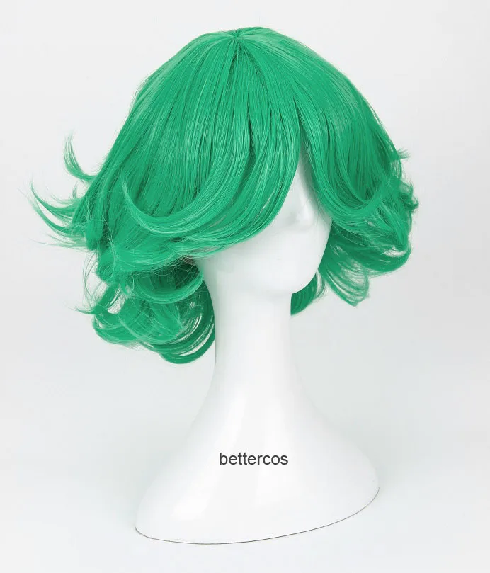 Парик для косплея One Punch Man Senritsu No Tatsumaki зеленые кудрявые термостойкие волосы из