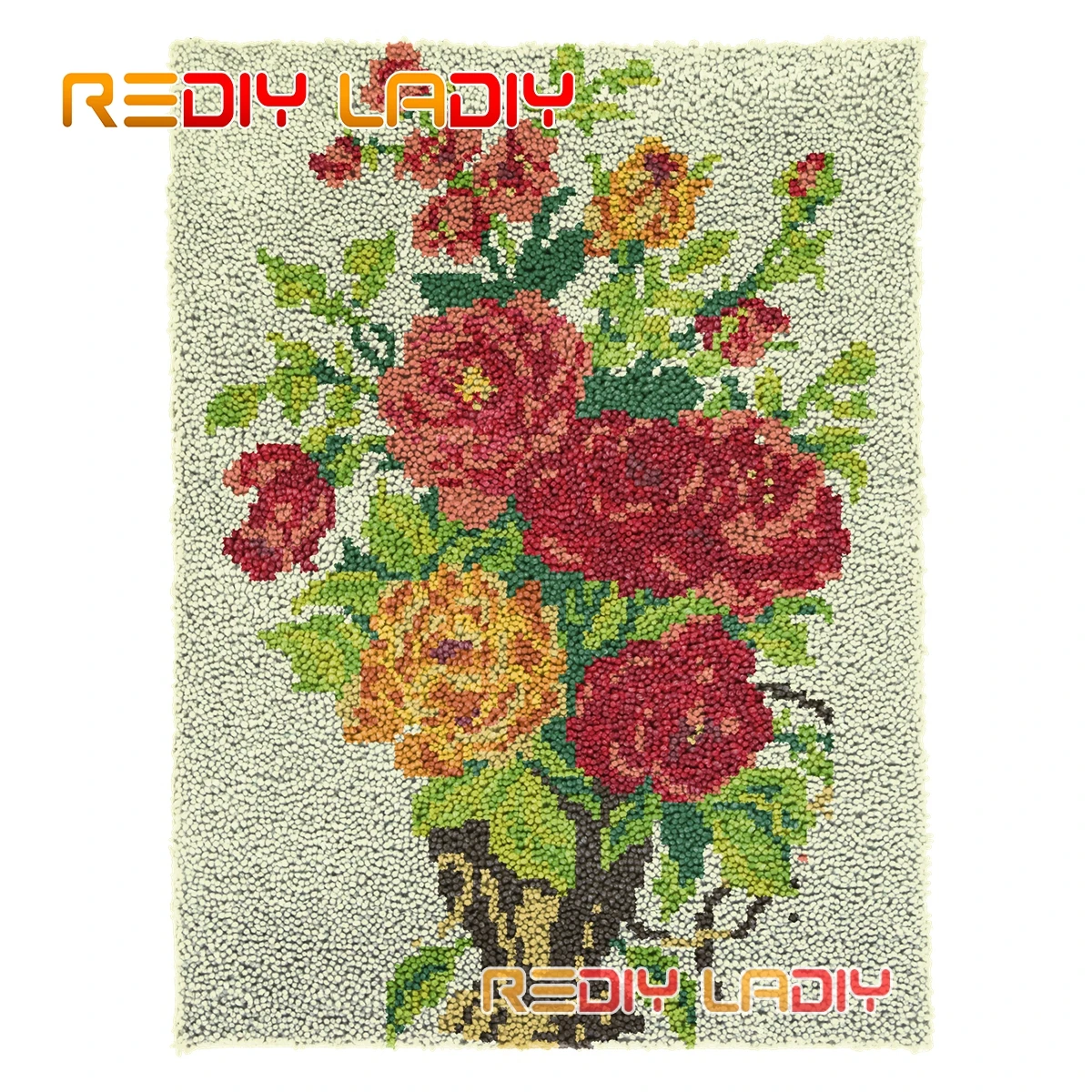 

Набор ковер с застежкой-крючком, плюшевый Настенный Коврик в виде Розы и вазы, «сделай сам», ковер из крупной пряжи, декоративная подушка, вя...