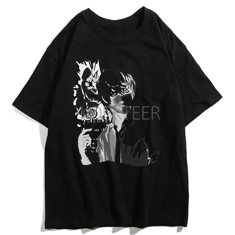 

Anime Death Note Ryuuku Yagami Light Men T-shirt Horror Judgement Is Coming Graphic Print Summer Tops Tees Streetwear Clothing