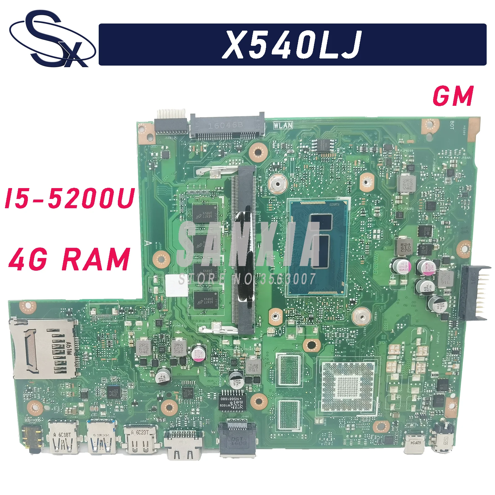 

Материнская плата KEFU X540LJ для ноутбука ASUS VivoBook X540LA F540LJ F540LA F540L A540LJ A540L, оригинальная материнская плата 4GB-RAM I5-5200U GM